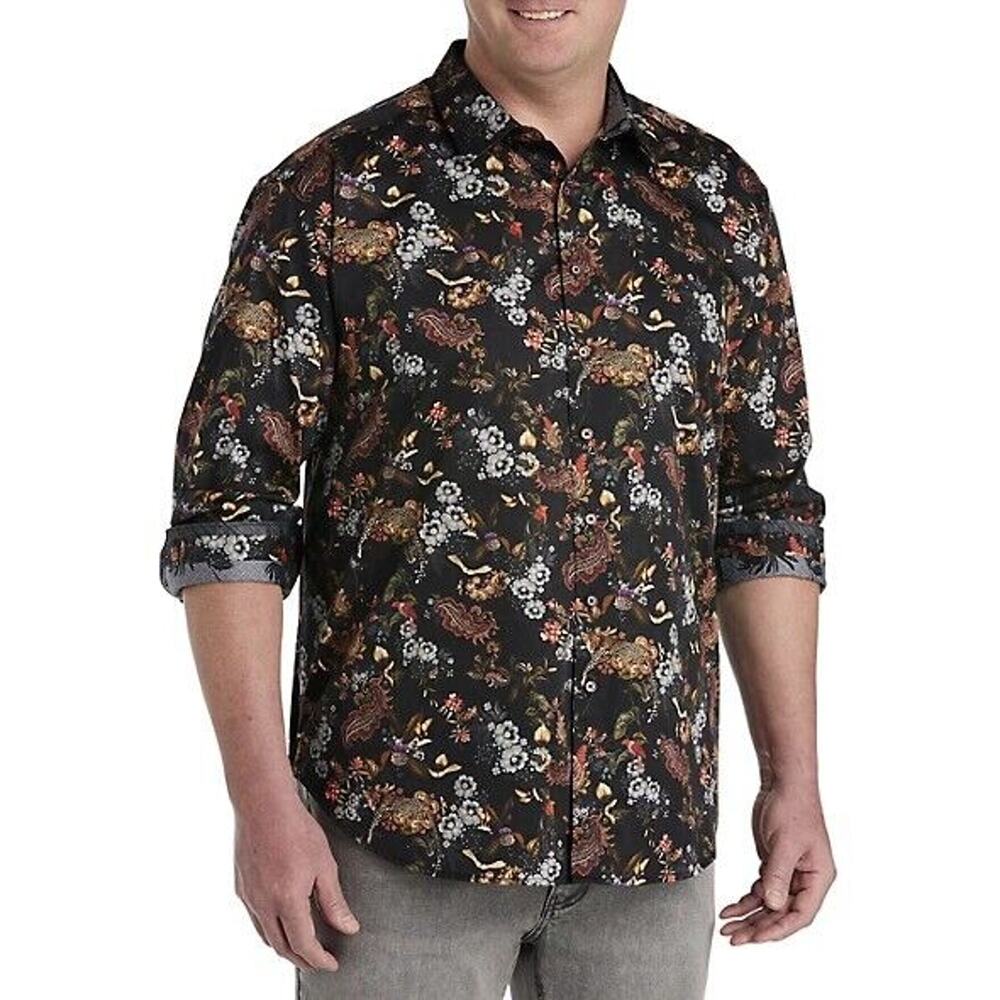 Robert Graham The Leo Floral Print Casual Long Sleeve Shirt Multicolor 1XLT $310